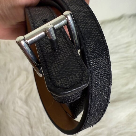 MICHAEL KORS Black Womens Mk Signature Logo Monogram Belt Medium Casual Wear - Picture 5 of 9